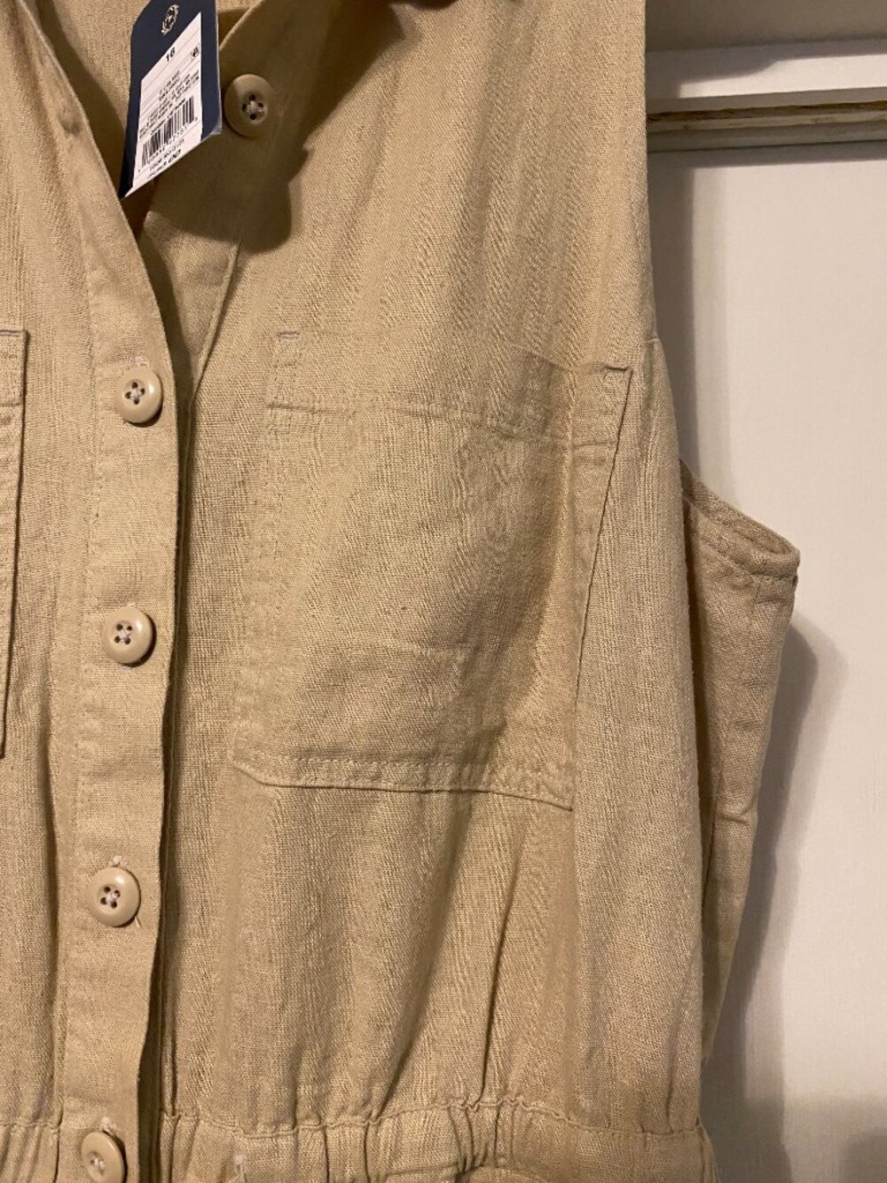 NWT - Universal Thread Goods Co., khaki, sleeveless, jumpsuit, size 16 - Picture 3 of 15